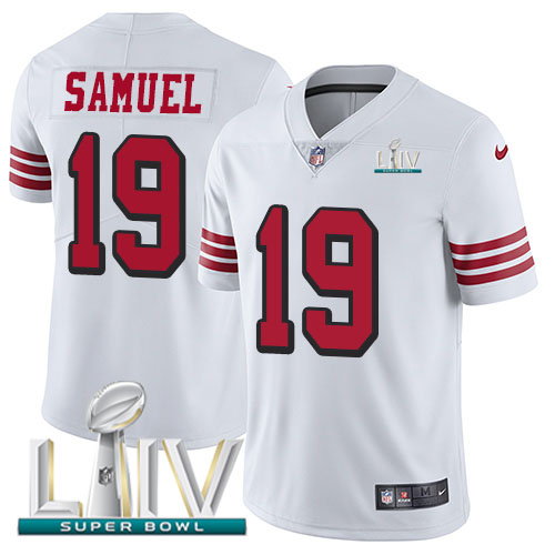 San Francisco 49ers Nike #19 Deebo Samuel White Super Bowl LIV 2020 Rush Youth Stitched NFL Vapor Untouchable Limited Jersey->youth nfl jersey->Youth Jersey